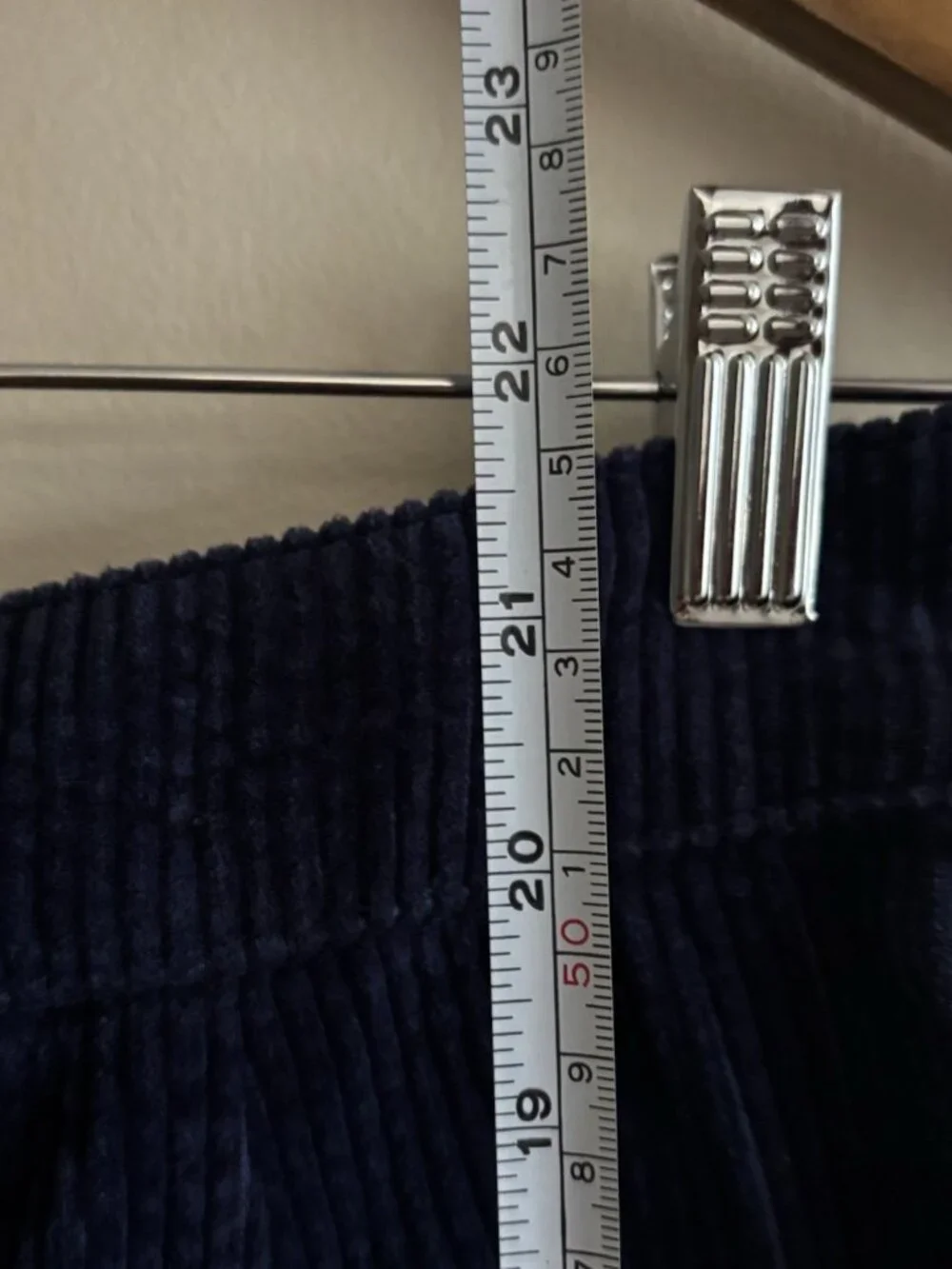 Anthropologie Letterpress Navy Blue Corduroy Faux Wrap Skirt 6 Preppy Academia - Picture 6 of 9